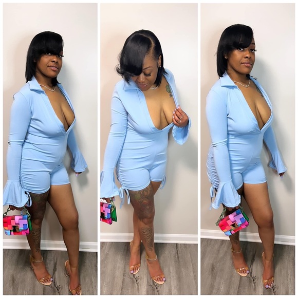 Sexy pink v cut romper - Picture 2 of 2